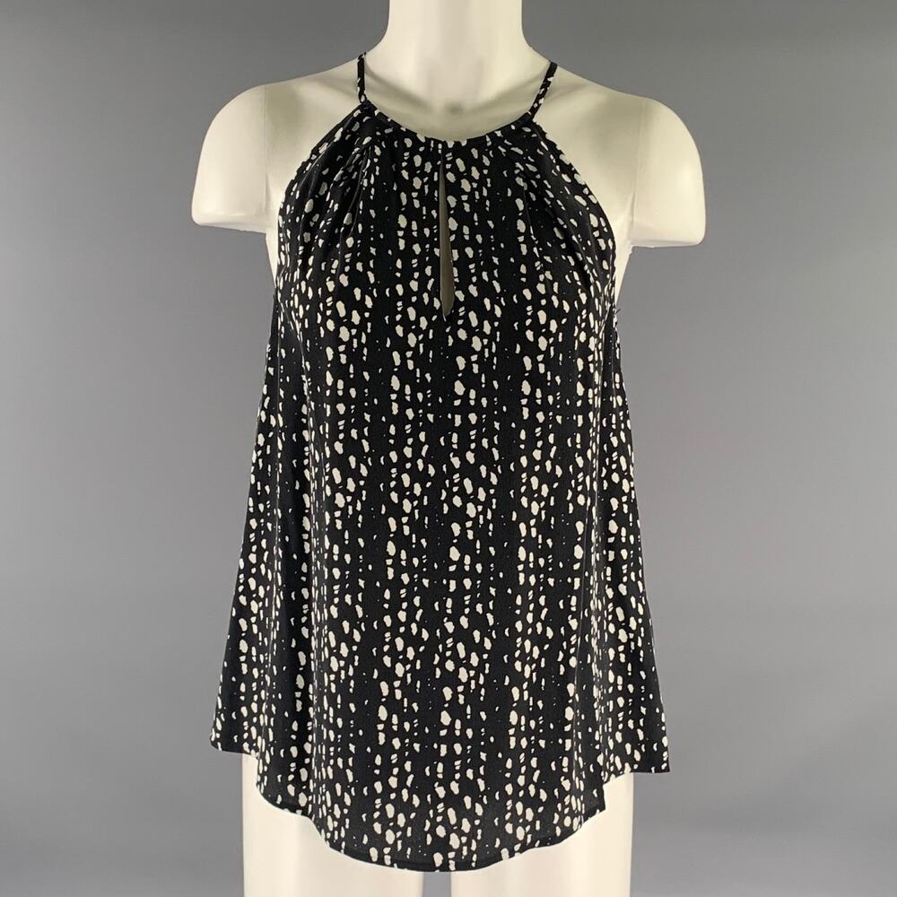 JOIE Size XS Navy White Silk Spotted Camisole Casual Top